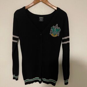 Warner Bros. Black Slytherin Crest Cardigan with Green Detail